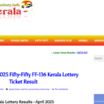 Kerla Lottery Fifty-Fifty FF 136 Result: 16 April 2025 – check Winning Numbers, prize Details|